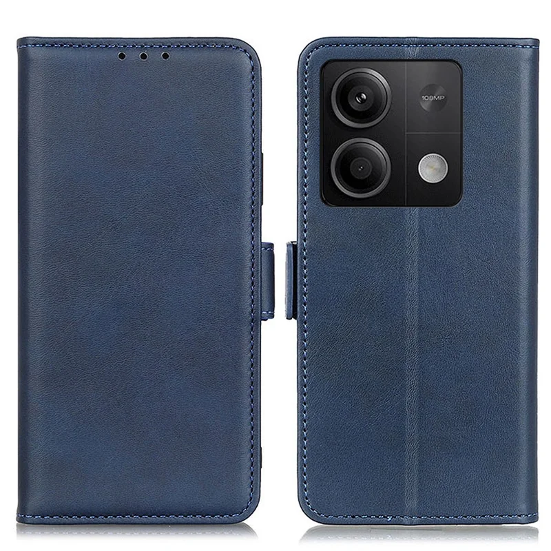 For Xiaomi Redmi Note 13 5G / 13 5G (China) Leather Case Magnetic Clasp Wallet Phone Cover - Blue