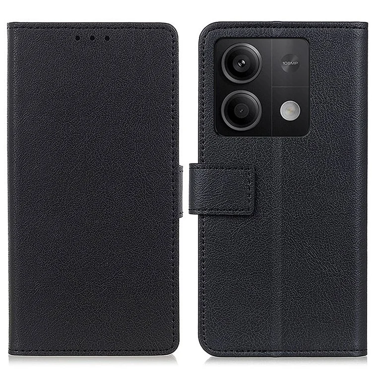 Für Xiaomi Redmi Note 13 5G / 13 5G (China) Hülle PU-Leder Stoßfest Handytasche - Schwarz