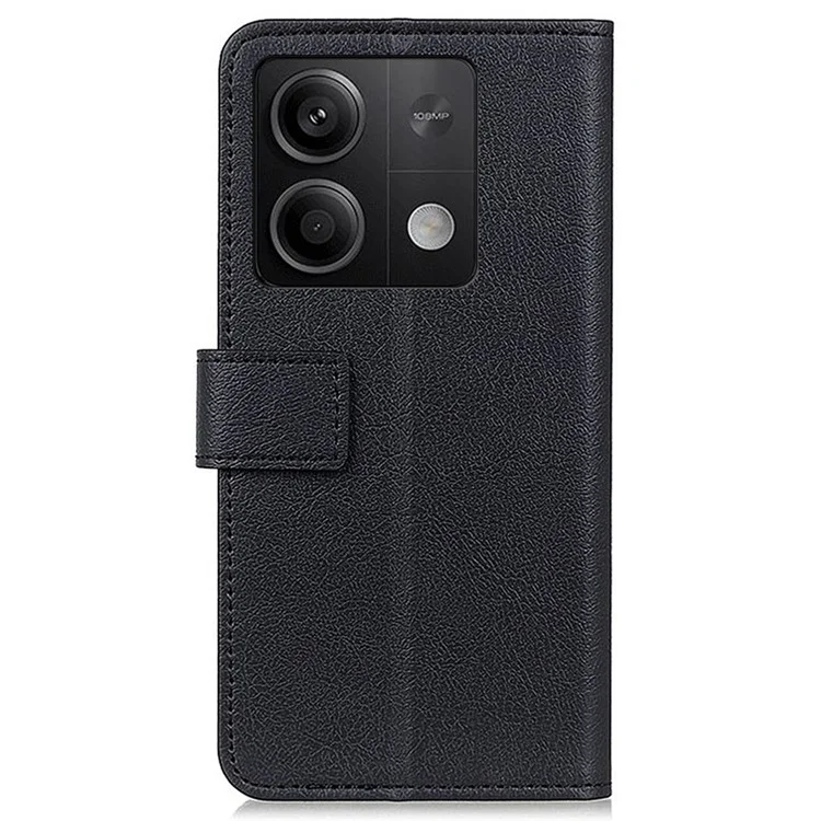Für Xiaomi Redmi Note 13 5G / 13 5G (China) Hülle PU-Leder Stoßfest Handytasche - Schwarz