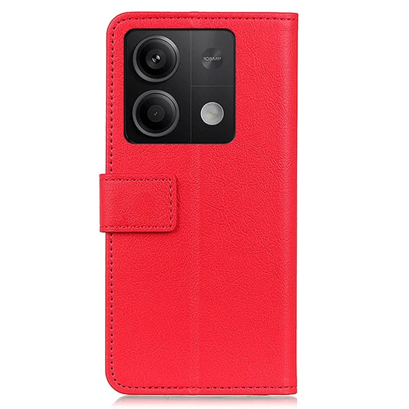 For Xiaomi Redmi Note 13 5G / 13 5G (China) Case PU Leather Shockproof Phone Wallet Cover - Red