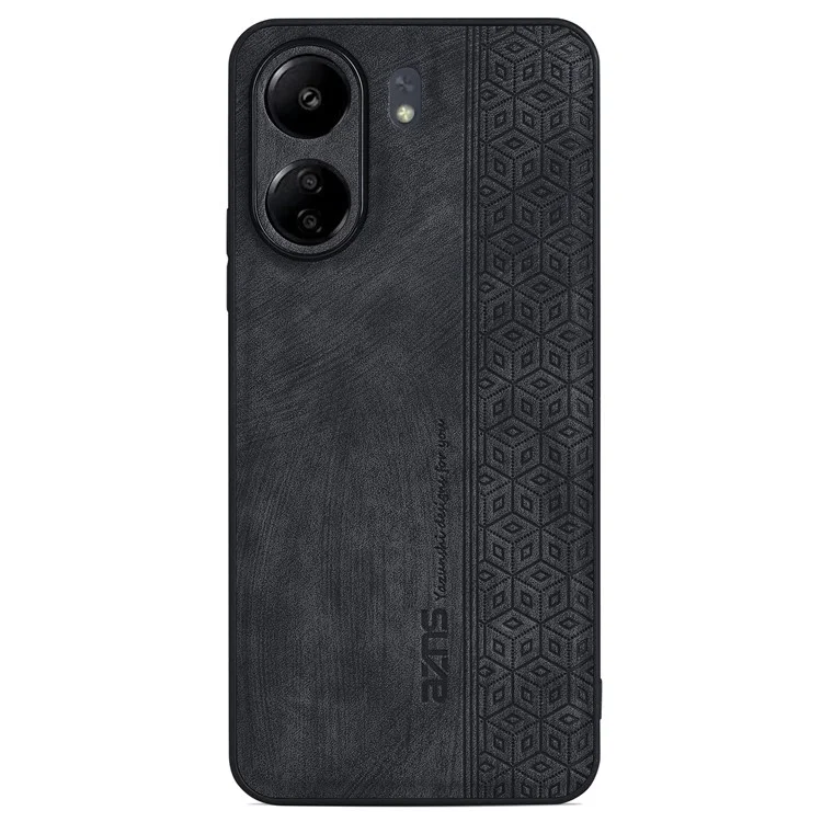 AZNS para Xiaomi Redmi 13C 4G / Poco C65 4G Funda Anticaída de Cuero PU+TPU con Estampado - Negro