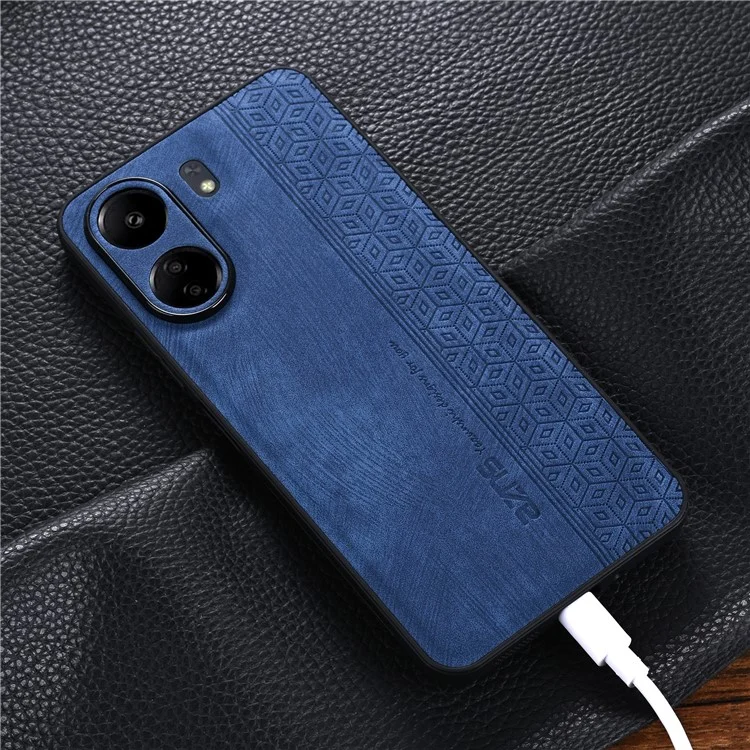 AZNS para Xiaomi Redmi 13C 4G / Poco C65 4G Funda Anticaída de Cuero PU+TPU con Estampado - Negro