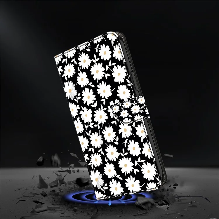 Housse pour Samsung Galaxy S24 Ultra Anti-chute en cuir PU + TPU Motif 3D - Floral