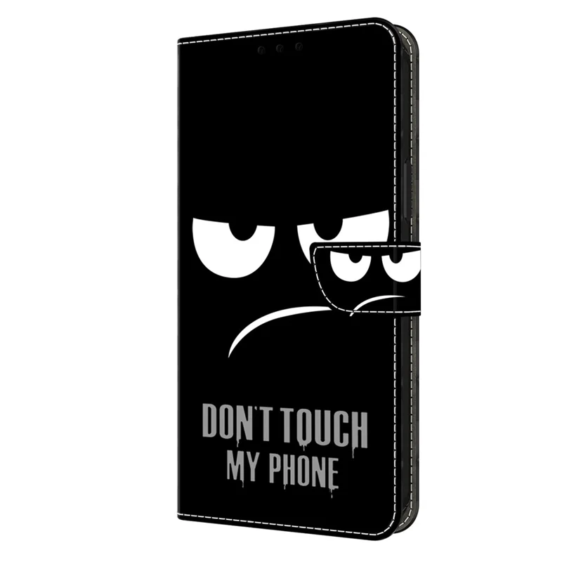 For Samsung Galaxy S24 Cell Phone Case Leather 3D Pattern Card Slot Protective Cover - Don't Touch My Phone