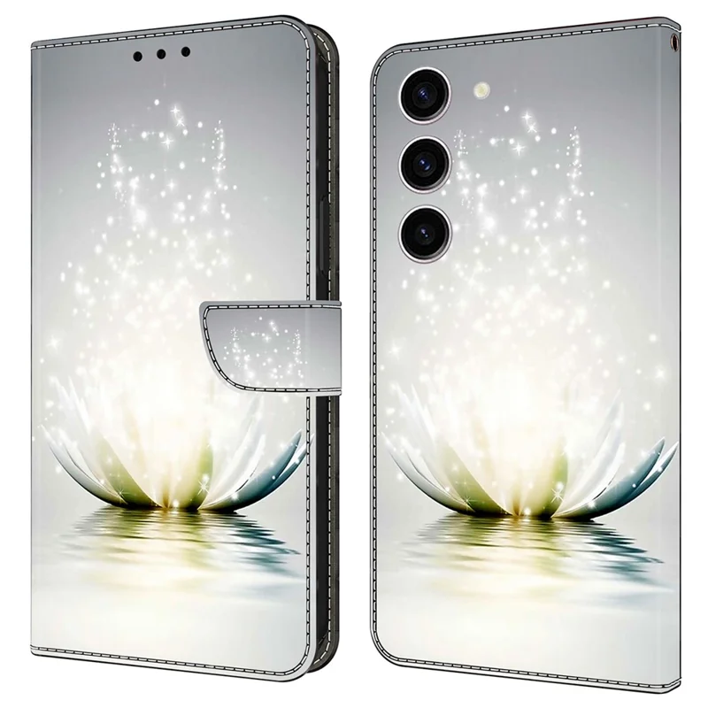 For Samsung Galaxy S24 Case 3D Pattern Printing Anti-drop Leather Cover - Lotus