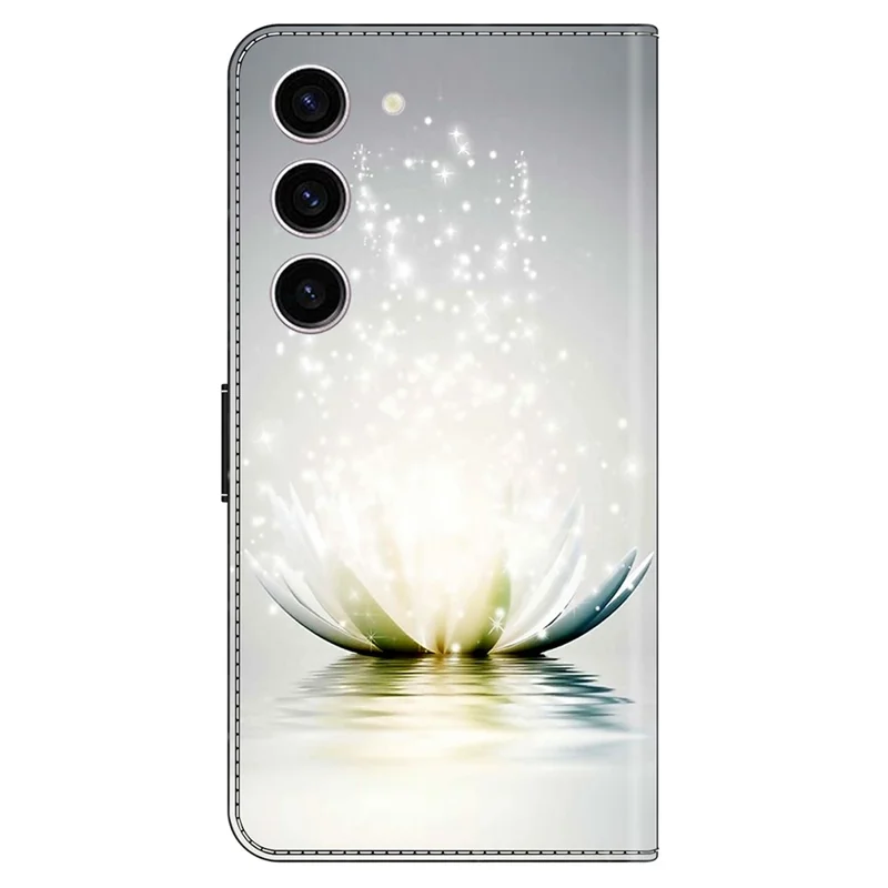 For Samsung Galaxy S24 Case 3D Pattern Printing Anti-drop Leather Cover - Lotus