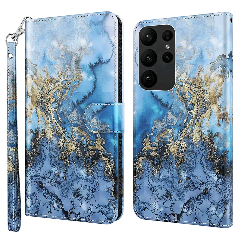 For Samsung Galaxy S24 Ultra Case 3D Pattern Leather Stand Phone Cover - Bauhinia Valley