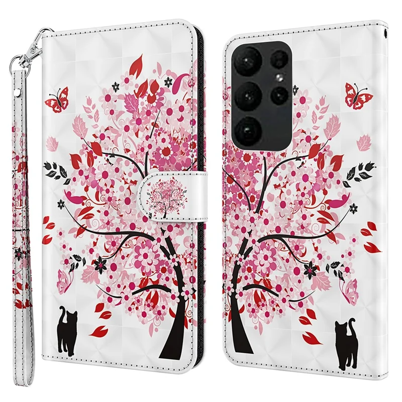 Futerał na telefon z 3D wzorem skórzany stojak na Samsung Galaxy S24 Ultra - Drzewo Życzeń