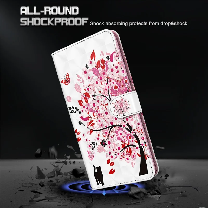 For Samsung Galaxy S24+ Leather 3D Pattern Case Flip Wrist Strap Cell Phone Cover - Wish Tree