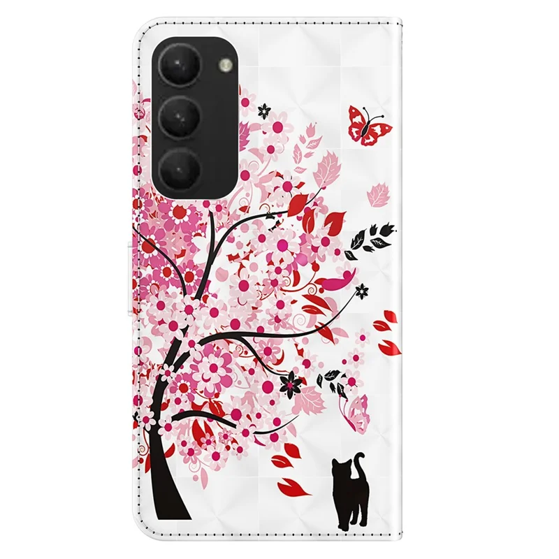 For Samsung Galaxy S24+ Leather 3D Pattern Case Flip Wrist Strap Cell Phone Cover - Wish Tree