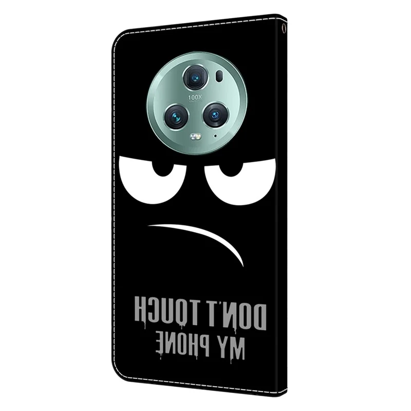 Чехол-кошелек для телефона For Honor Magic5 Pro Leather с 3D-узором, всеобъемлющий чехол - Не трогай мой телефон