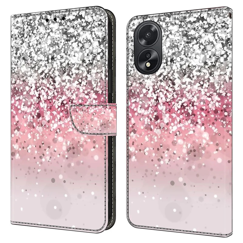 For Oppo A38 4G / A18 4G Leather Phone Case 3D Pattern Magnetic Closure Folio Cover - Gradient