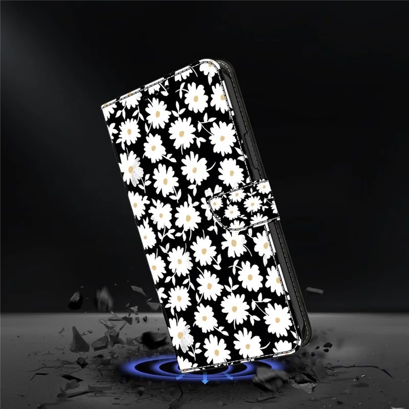 For Oppo A38 4G / A18 4G Leather Phone Case 3D Pattern Magnetic Closure Folio Cover - Floral