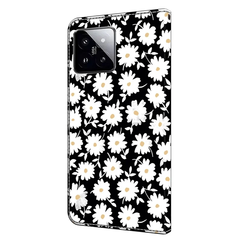 For Xiaomi 14 Wallet Case 3D Pattern PU Leather Stand Phone Cover - Floral