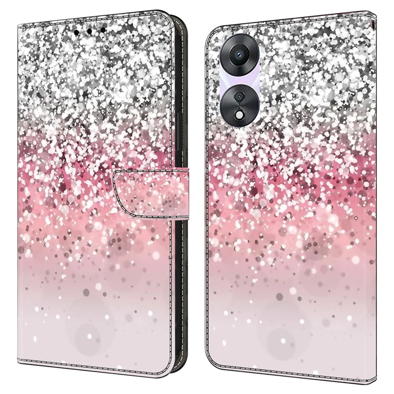 For Oppo A58 5G / A78 5G Phone Case 3D Pattern PU Leather Protective Flip Cover - Gradient