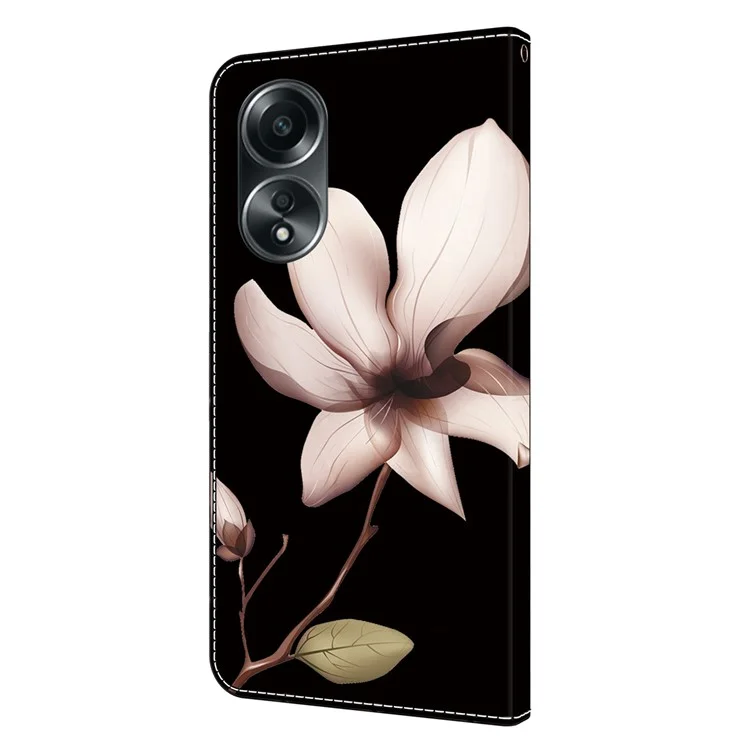 Für Oppo A58 4G Flip Phone Case 3D Muster gedruckt PU Leder stoßfeste Abdeckung - Pink Blume