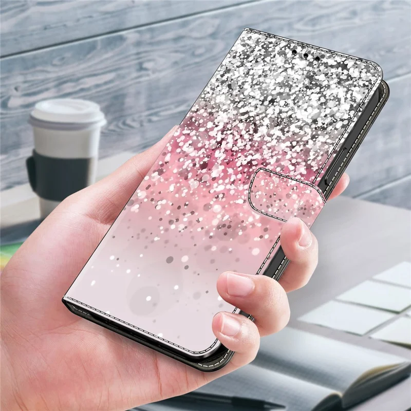 For Oppo A58 4G Flip Phone Case 3D Pattern Printed PU Leather Shockproof Cover - Gradient