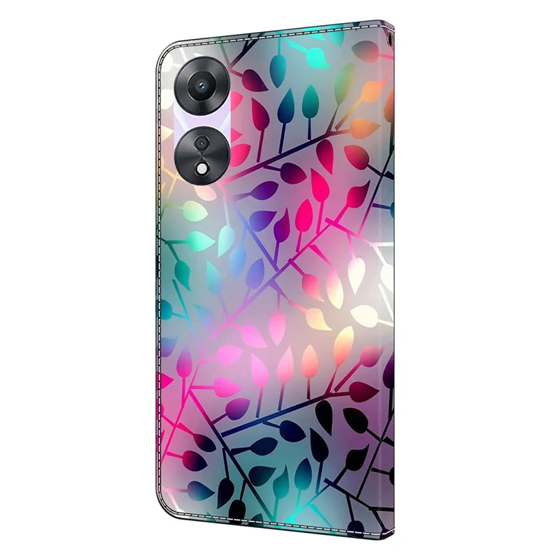 Für Oppo A58 4G Klapphandy-Hülle mit 3D-Muster, bedrucktem PU-Leder, stoßfest - Ahornblatt