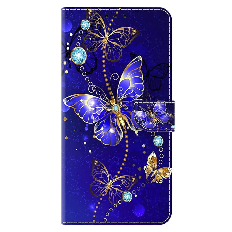 For Xiaomi 14 Pro Case 3D Pattern Printing Wallet Phone Leather Cover - Diamond Butterfly