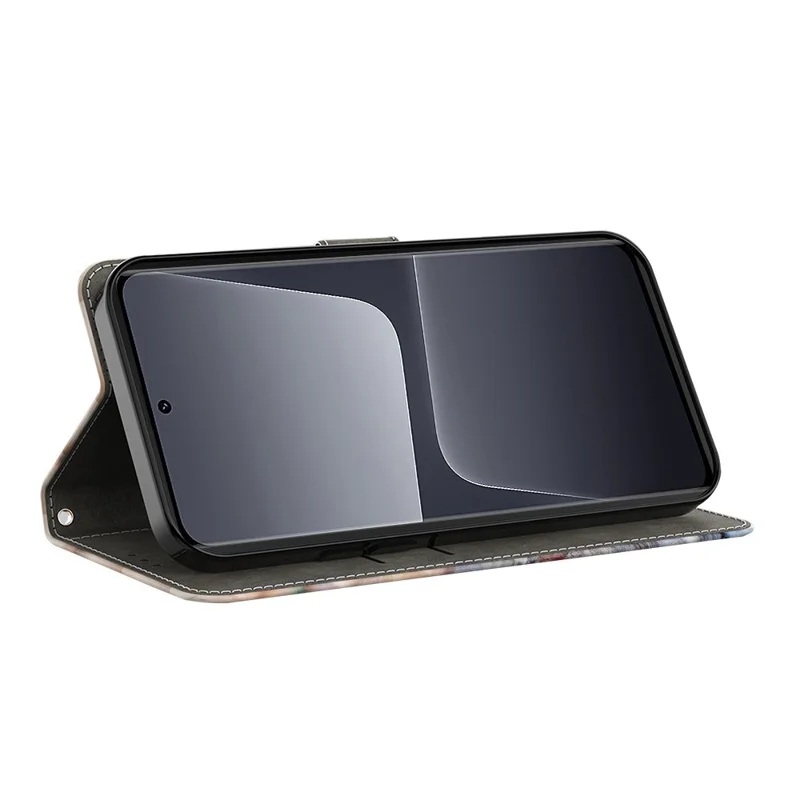 Voor Xiaomi 14 Pro hoesje met 3D patroonprint Portemonnee Telefoonleren hoes - Twee veren