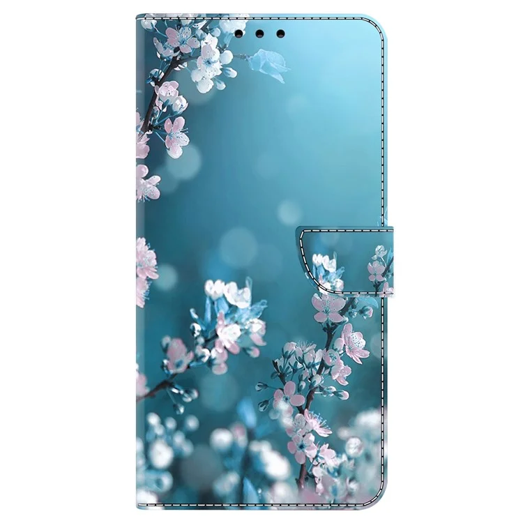 For Honor Magic5 Pro Leather Case 3D Pattern Printing Stand Phone Cover - Plum Blossoms