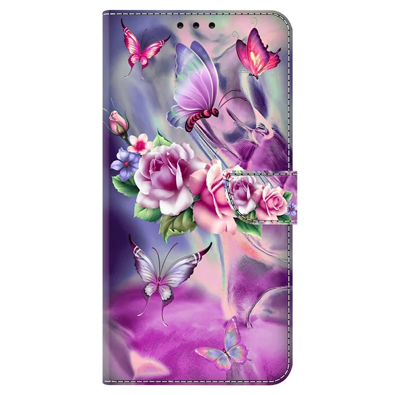 For Honor Magic5 Pro Leather Case 3D Pattern Printing Stand Phone Cover - Butterflies / Flowers