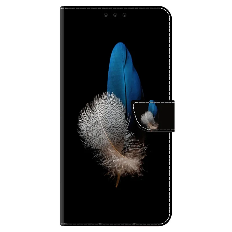 For Oppo A58 5G / A78 5G Case 3D Pattern Printing Magnetic Clasp Wallet Cover - Two Feathers