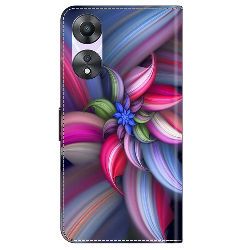For Oppo A58 5G / A78 5G Case 3D Pattern Printing Magnetic Clasp Wallet Cover - Colorful Flowers