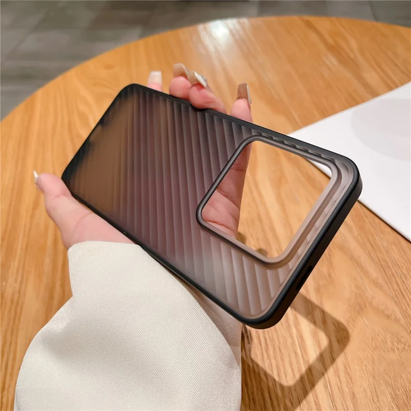 For Xiaomi 14 Pro Case Twill Stripe TPU+PC Protective Phone Cover - Black