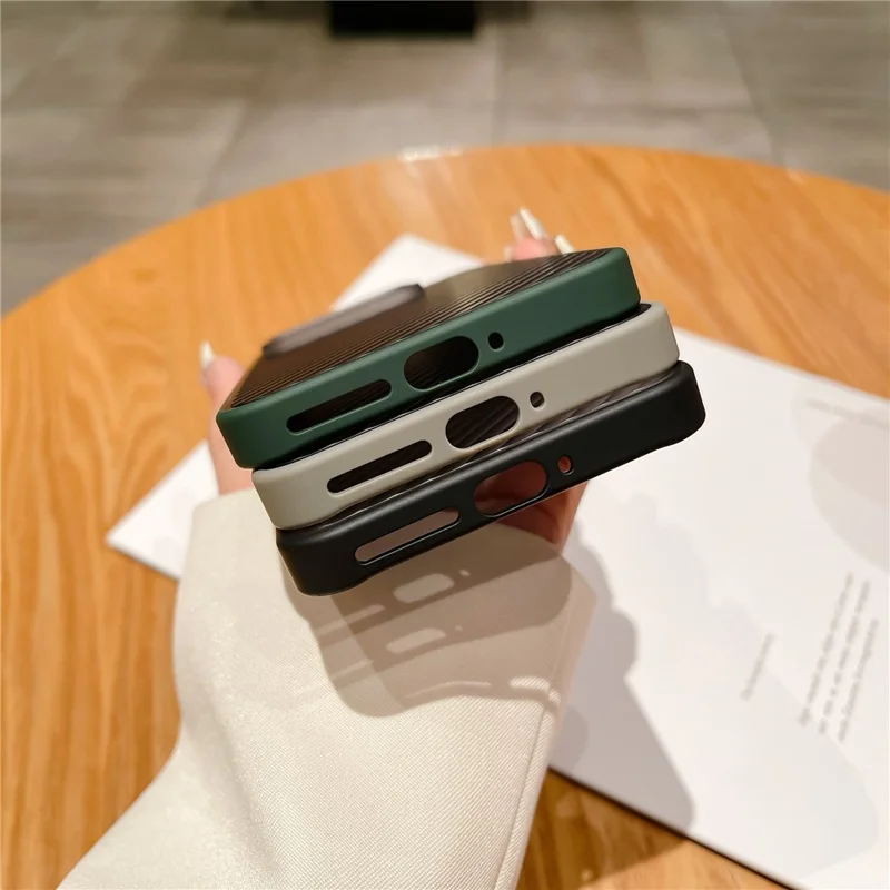 For Xiaomi 14 Pro Case Twill Stripe TPU+PC Protective Phone Cover - Green