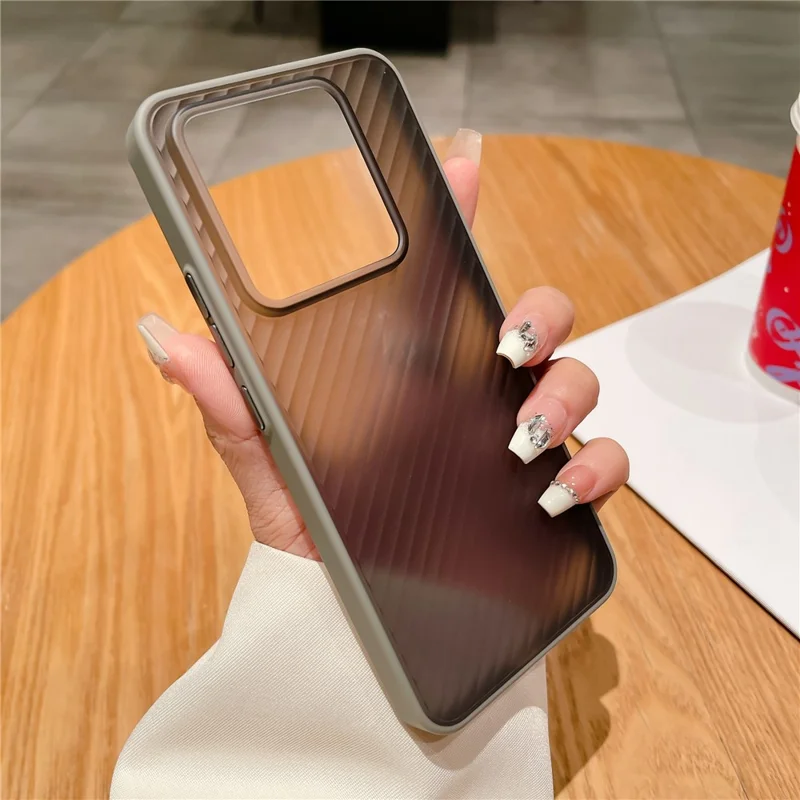 For Xiaomi 14 Pro Case Twill Stripe TPU+PC Protective Phone Cover - Beige