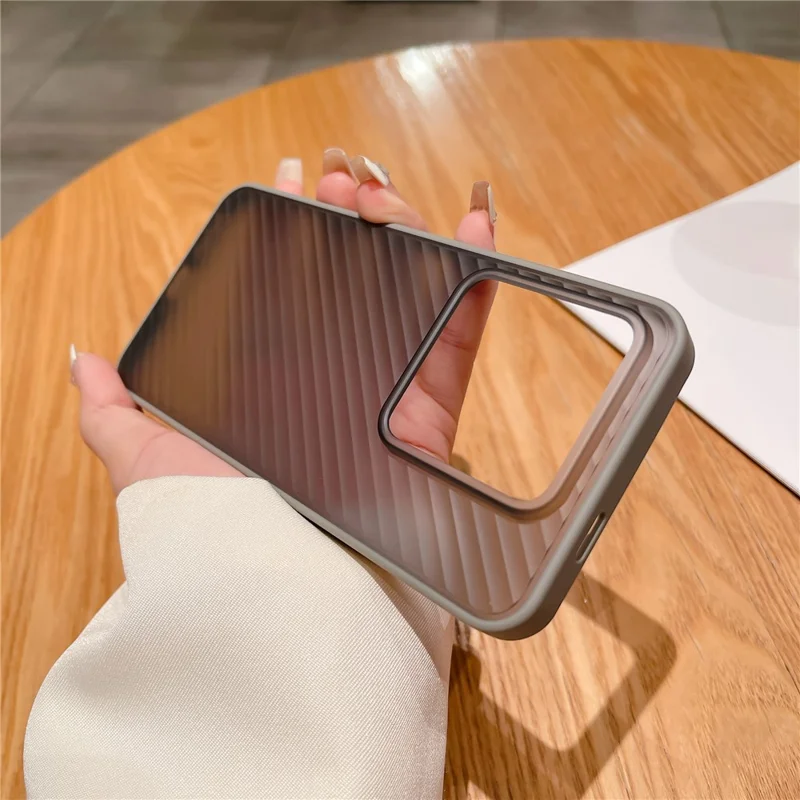 For Xiaomi 14 Pro Case Twill Stripe TPU+PC Protective Phone Cover - Beige