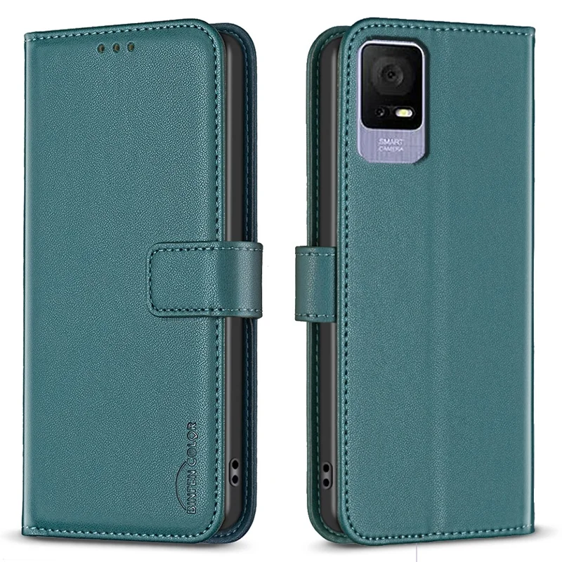 BINFEN COLOR BF17 For TCL 405 Case Full Protection Phone Leather Cover - Green