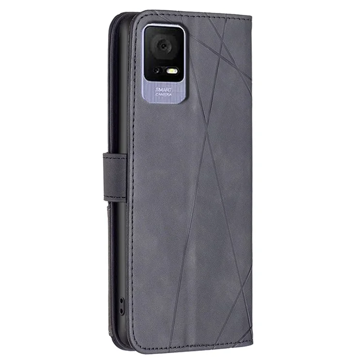 BINFEN COLOR BF05 Per Custodia TCL 405 Stand Wallet Imprinted Phone Cover - Nero
