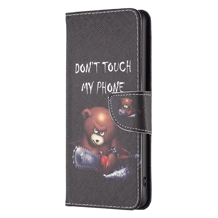 Para o Caso de Couro TCL 40 SE Padrão de Impressão Carteira Stand Cover - Bear