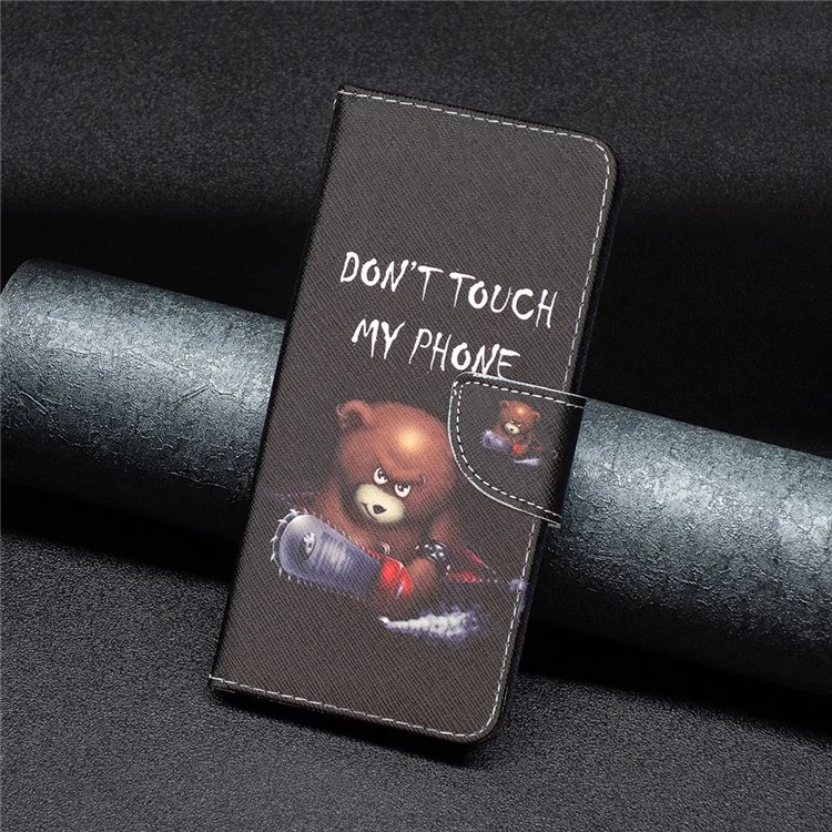 Para o Caso de Couro TCL 40 SE Padrão de Impressão Carteira Stand Cover - Bear
