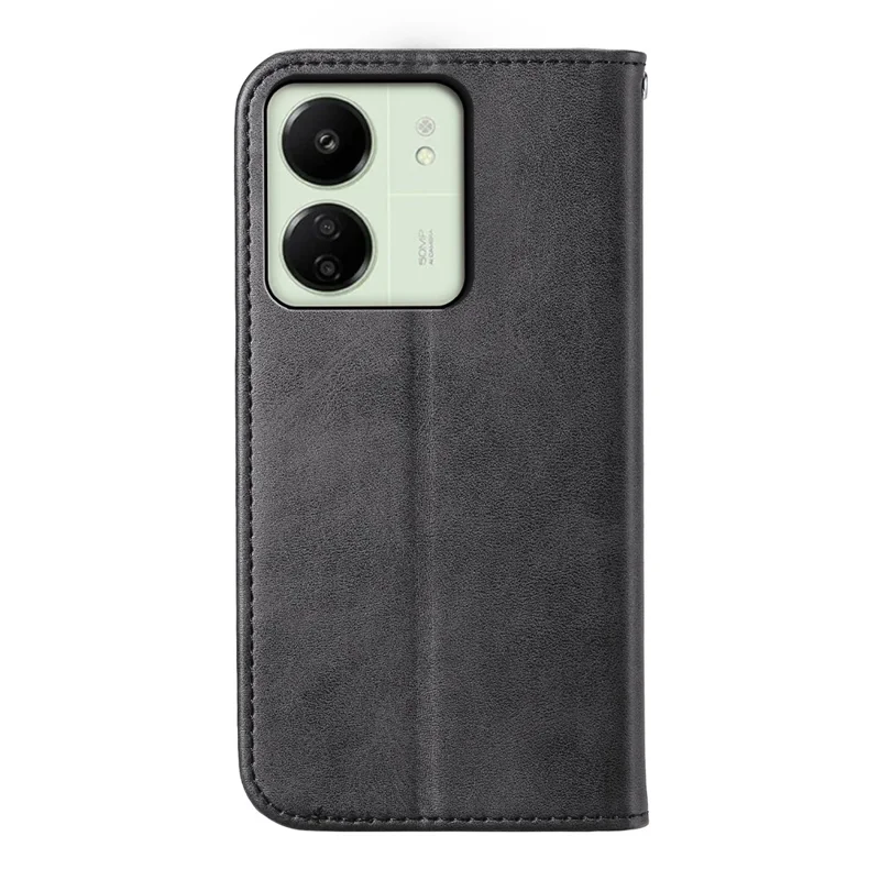 For Xiaomi Redmi 13C 4G / 13C 5G / Poco C65 4G / Poco M6 5G / 13R 5G Case Imprinted Rhombus Pattern PU Leather Mobile Phone Cover - Black