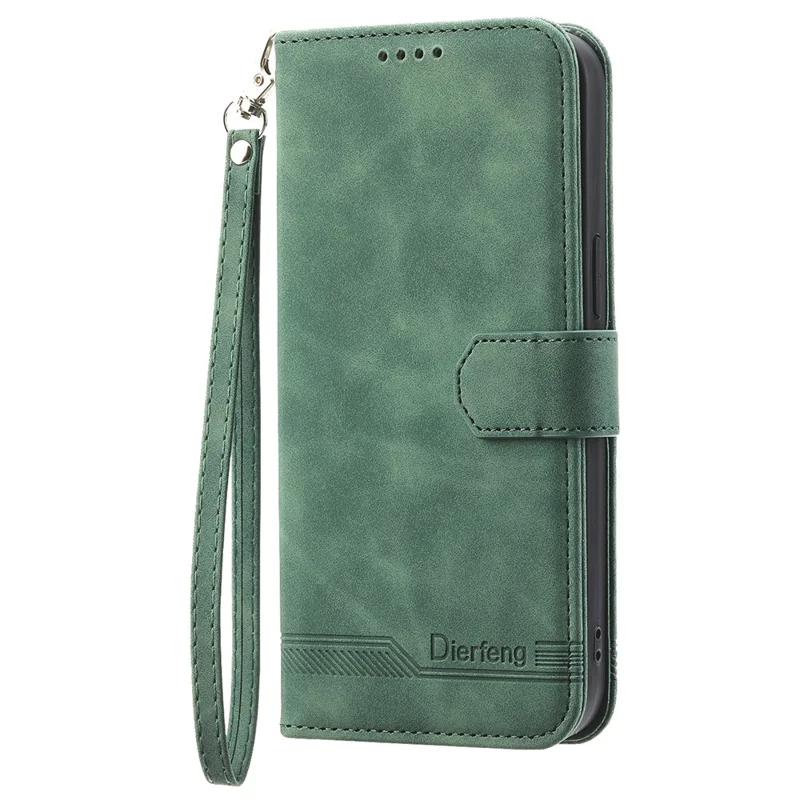 DIERFENG DF-03 For Xiaomi Redmi 13C 4G / 13C 5G / Poco C65 4G / Poco M6 5G / 13R 5G Case PU Leather Flip Card Holder Smartphone Cover - Green