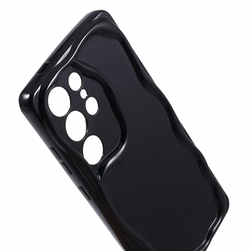YX Series For Samsung Galaxy S24 Ultra TPU Case Wavy Edge Precise Cutout Protective Phone Cover - Black