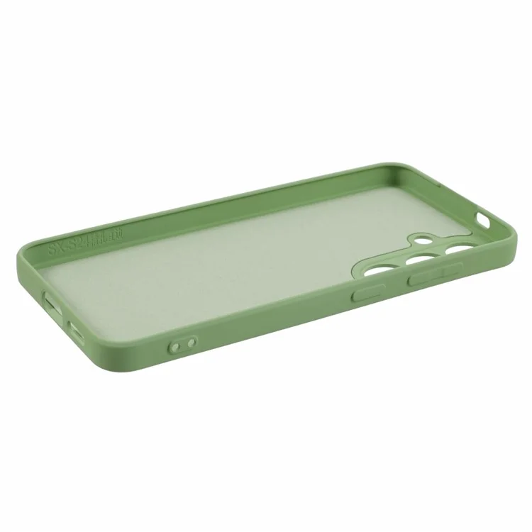 Per Samsung Galaxy S24+ Soft Touch Case Fibra Fodera TPU Gomma Telefono Custodia - Matcha Green