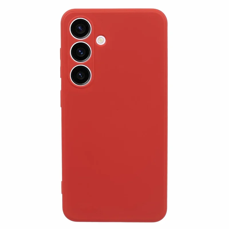 For Samsung Galaxy S24+ Soft Touch Case Fiber Lining TPU Rubberized Phone Cover - Red