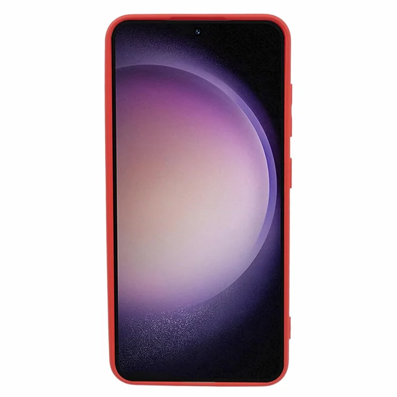For Samsung Galaxy S24+ Soft Touch Case Fiber Lining TPU Rubberized Phone Cover - Red