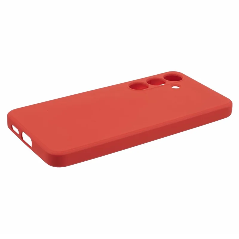 For Samsung Galaxy S24+ Soft Touch Case Fiber Lining TPU Rubberized Phone Cover - Red