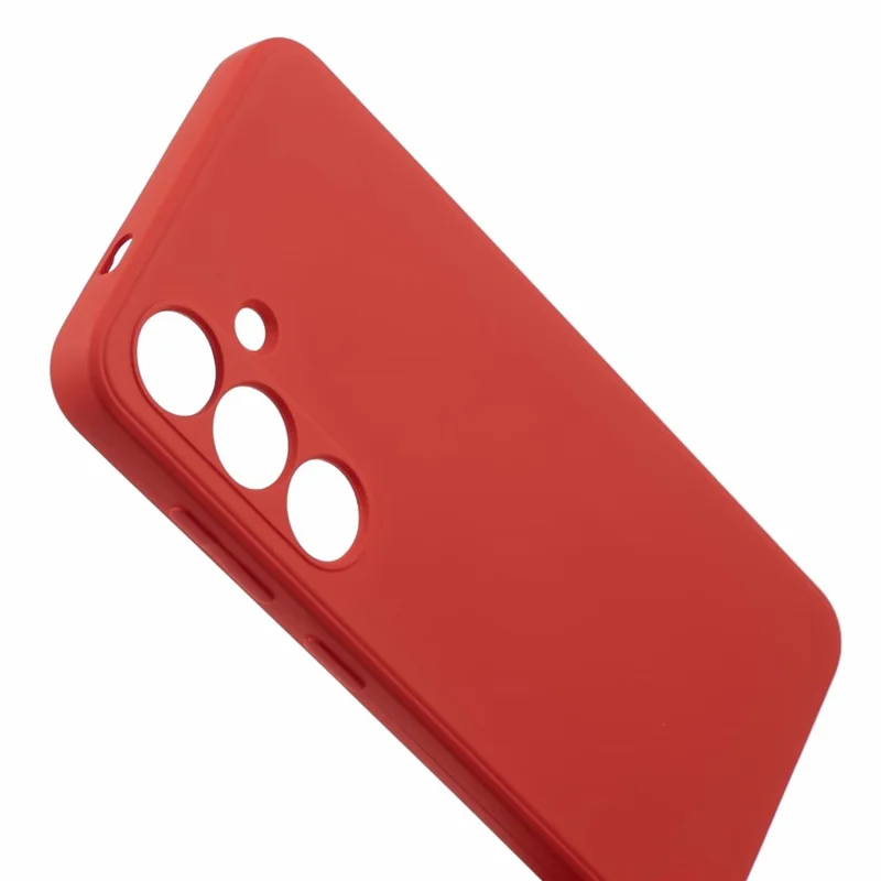 For Samsung Galaxy S24+ Soft Touch Case Fiber Lining TPU Rubberized Phone Cover - Red