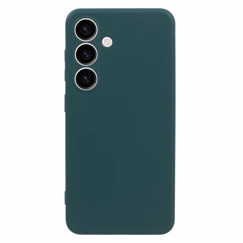 For Samsung Galaxy S24+ Soft Touch Case Fiber Lining TPU Rubberized Phone Cover - Army Green