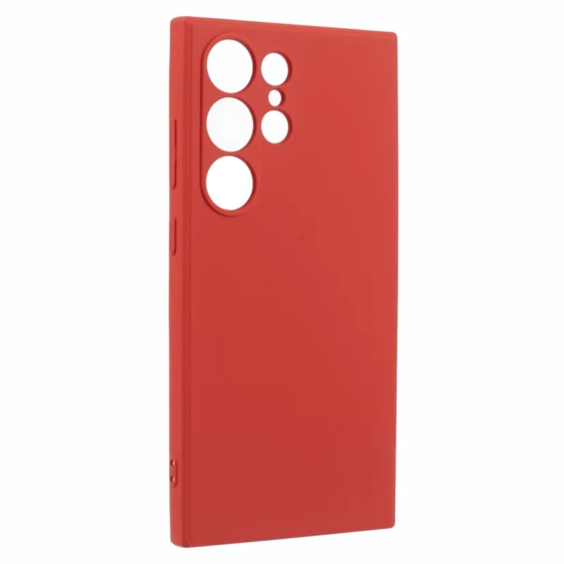 For Samsung Galaxy S24 Ultra TPU Case Soft Fiber Lining Drop Protection Phone Cover - Red
