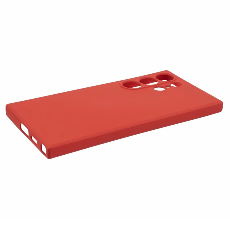 For Samsung Galaxy S24 Ultra TPU Case Soft Fiber Lining Drop Protection Phone Cover - Red