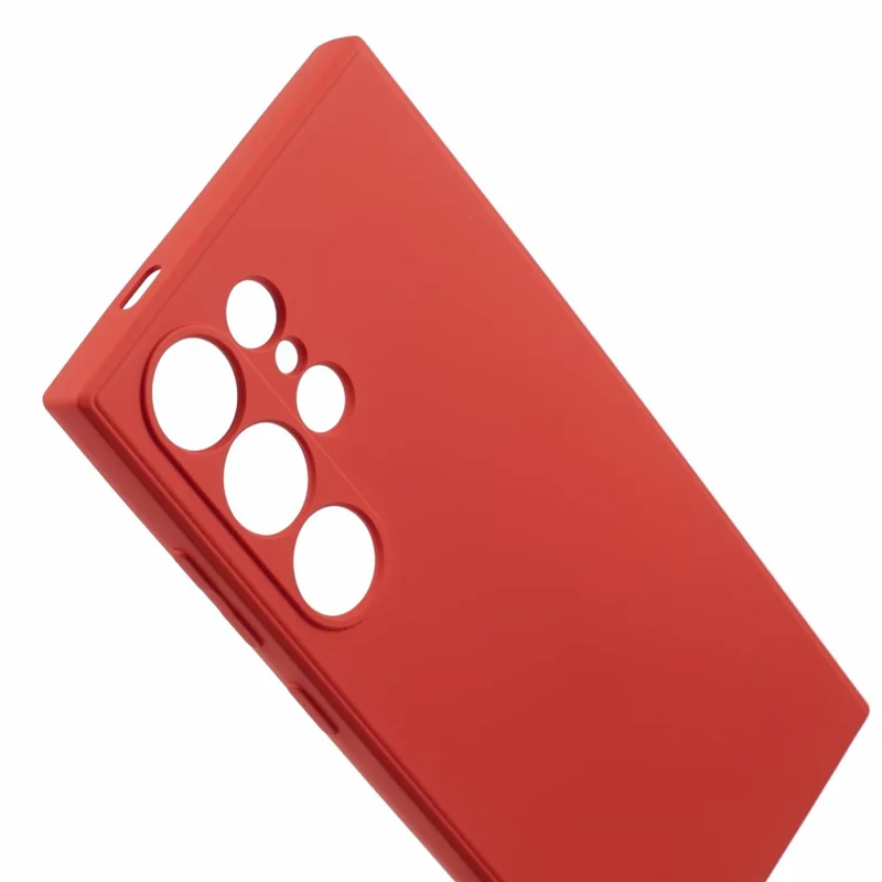 For Samsung Galaxy S24 Ultra TPU Case Soft Fiber Lining Drop Protection Phone Cover - Red