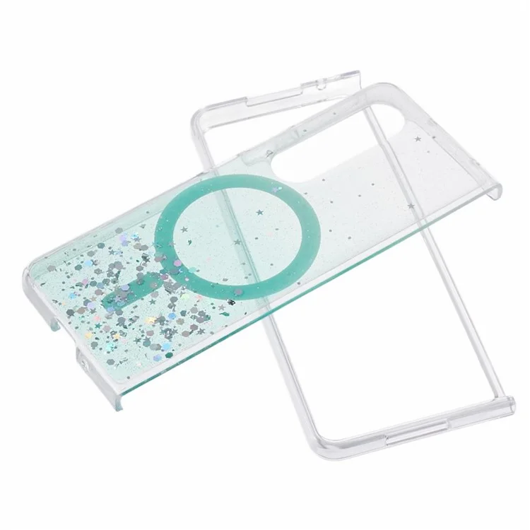 JTW Series For Samsung Galaxy Z Fold4 5G Case Compatible with MagSafe Sparkle Epoxy TPU+Acrylic Protective Cover - Green