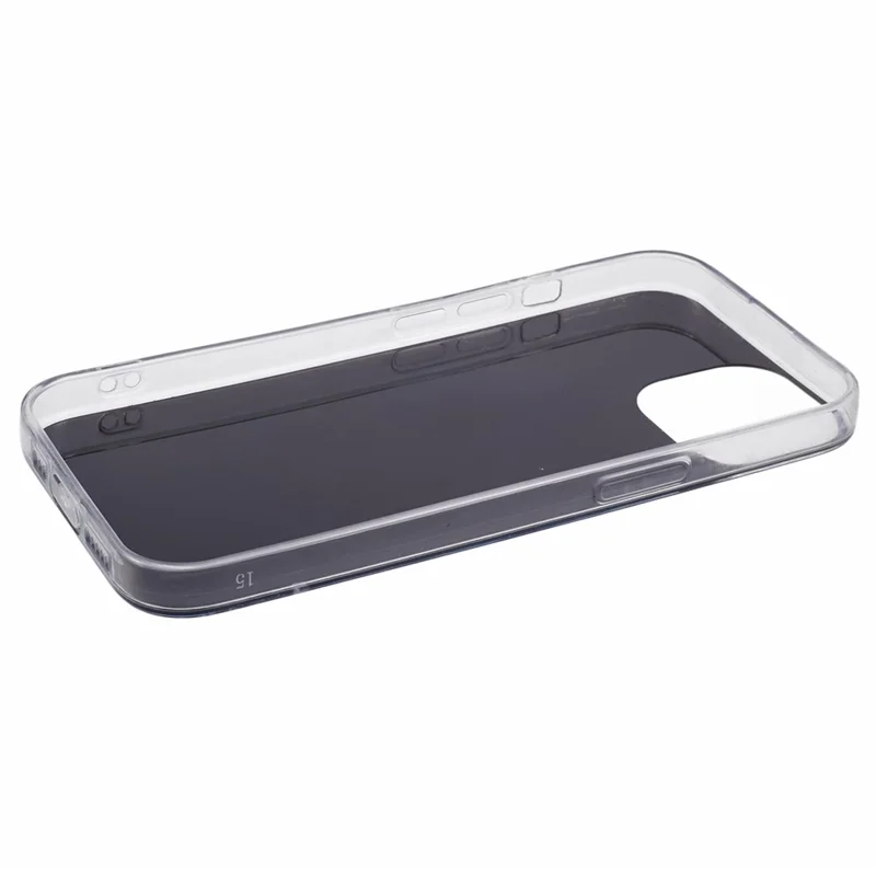 Butterfly Decor Sparkle Epoxy Cover For iPhone 15 Phone Case AW Series TPU+PVC Shell - Black